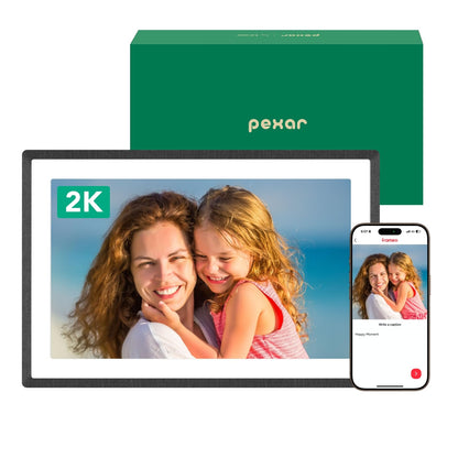 pexar 2K 11 Zoll Touch Digitaler Bilderrahmen Wi-Fi IPS: Rechteckiges 11 Zoll 2K IPS Touch-Display für drahtlose Foto- und Videoanzeige via Wi-Fi.
