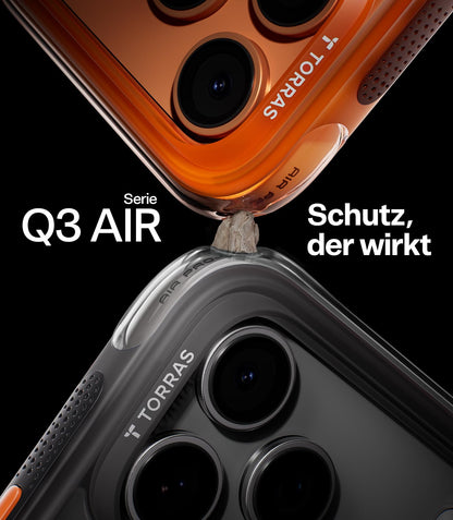 TORRAS Ostand Q3 Air Hülle iPhone 17 Pro Max mit Magnet Ständer Schwarz