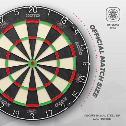 KOTO King Pro 360 Dartscheibe – offizielle Turniermasse, Sisal