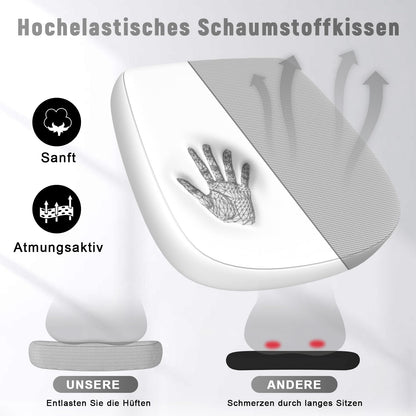 naspaluro Bürostuhl mit Verstellbaren Armlehnen, Ergonomischer Schreibtischstuhl mit Netzbespannung, Lordosenstütze, Höhenverstellbarer, Gepolstertem Sitzkissen, 360° Drehstuhl, Grau
