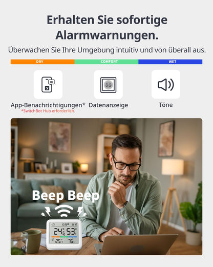 SwitchBot Meter Pro WLAN-Wetterstation mit Aussensensor und Hub Mini