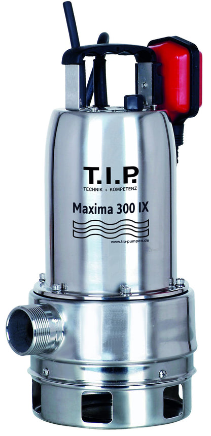 T.I.P. Maxima 300 IX Schmutzwasser-Tauchpumpe – Edelstahl. Robuste Edelstahlpumpe zum Abpumpen von Schmutzwasser aus Kellern oder Teichen.