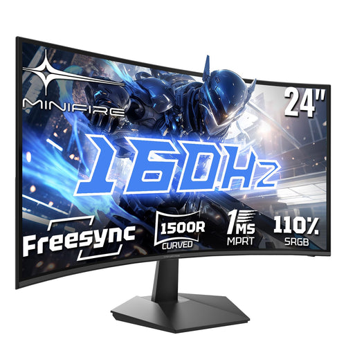 Minifire MFG24C1L Gaming Monitor 24 Zoll Curved 160 Hz FHD mit 1500R-Krümmung