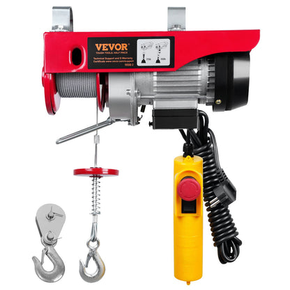 VEVOR elektrische Seilwinde 125/250kg Hubhöhe 12m. Kompakte, blaue Metallseilwinde. Hebt Lasten bis 250kg vertikal 12m.