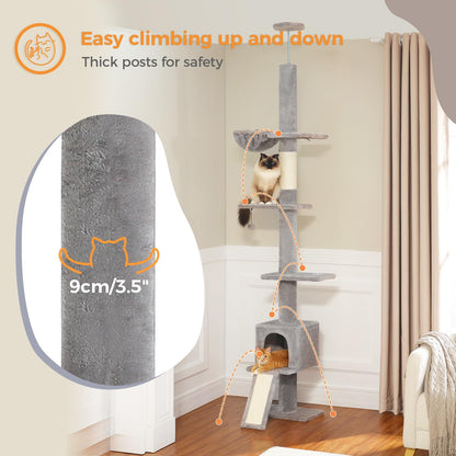 PAWZ Road Kratzbaum deckenhoch, 216-273cm höhenverstellbar – Grau