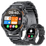 LIGE Smartwatch BW1846A Herren mit Telefonfunktion, 1,39 Zoll, schwarz – Sportuhr mit Herzfrequenz- und Schlaftracking