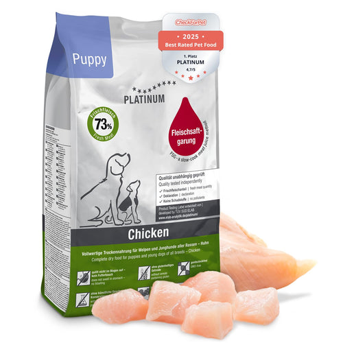 PLATINUM Puppy Chicken Hundetrockenfutter für Welpen 5 kg, Trockennahrung mit Frischfleisch