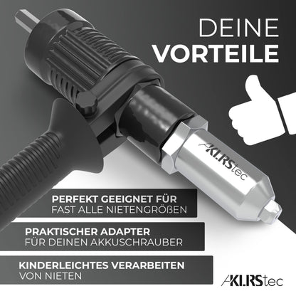 KLRStec Blindnietadapter für Akkuschrauber und Bohrmaschinen