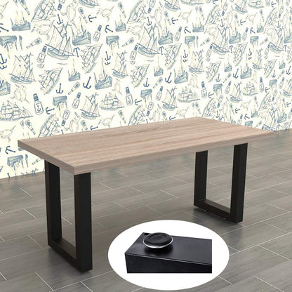 Melko 2er Set Tischbeine Stahl 70x72 cm Vierkantrohr Tischkufen