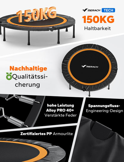 MERACH Mini Fitness Trampolin Faltbar für Bewegungstraining - 102cm