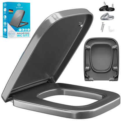 KESSER WC-Sitz mit Absenkautomatik und Quick-Release aus Duroplast, weiss, ovale Form