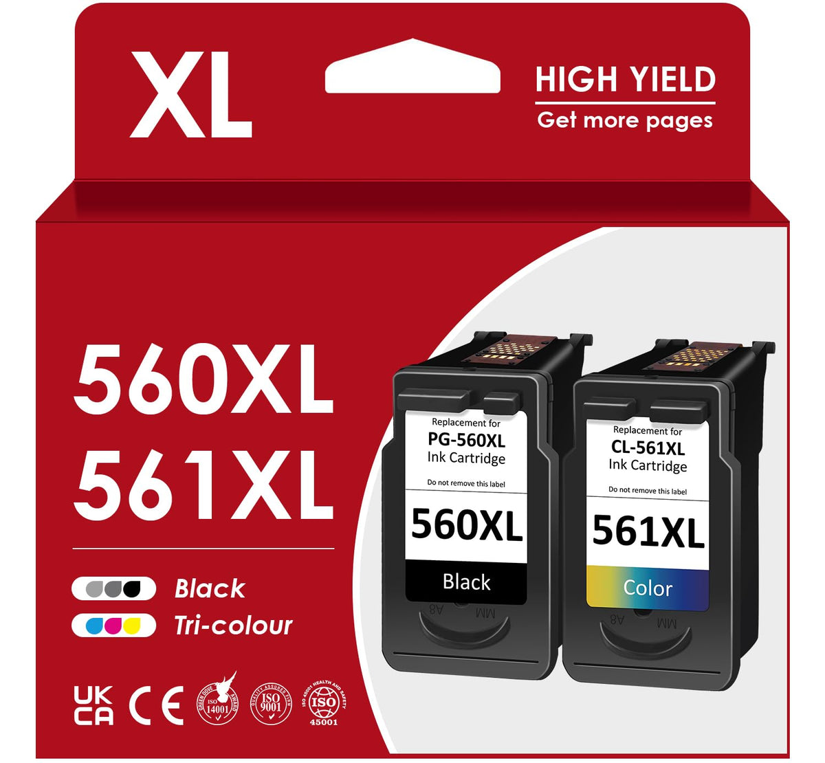 ZENOINK PG-560XL CL-561XL Druckerpatronen Multipack Schwarz & Farbe – je eine schwarze und eine farbige Tintenpatrone