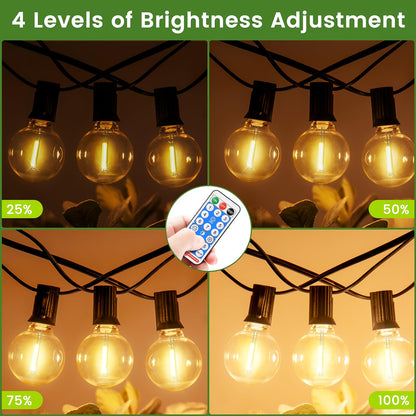Light-Brightly Solar Lichterkette aussen, 30 m, 38+2 LED, warmweiss