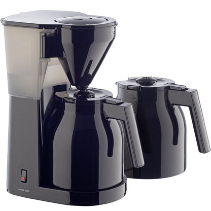 Melitta Easy Therm Kaffeemaschine - doppelte Thermokanne schwarz, zwei Thermokannen. Brüht Kaffee und hält ihn warm.