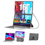 MobileView 16" FHD 1200P Portable Monitor mit drehbarem Ständer. Schlanker, rechteckiger Bildschirm zum Erweitern der mobilen Anzeigefläche.