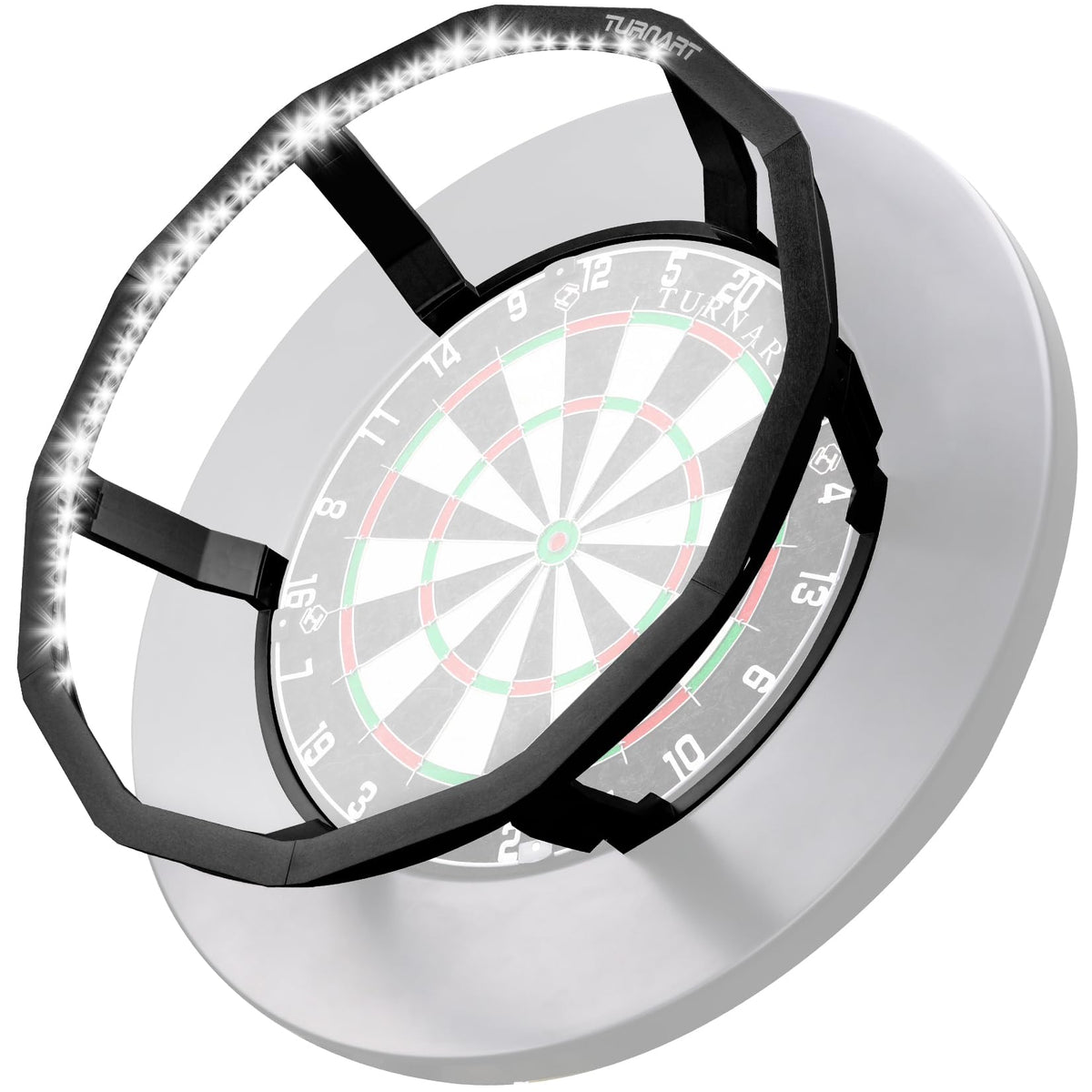 Turnart Dartscheiben-Beleuchtung LED Lichtring mit Helligkeitsregelung, LED-Ring für ringmontierte Dartscheiben