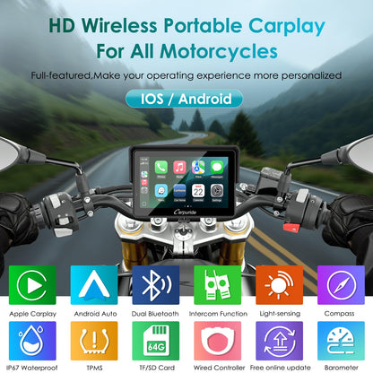 Carpuride W502S Pro Motorrad-Navigationsgerät mit CarPlay, 5 Zoll