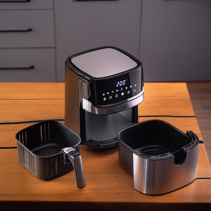 LEHMANN Heissluftfritteuse XL 6,5 L mit 8 Programmen, Air Fryer