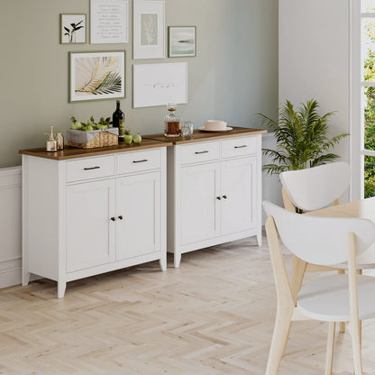 HOCSOK Küchenschrank Landhaus – Sideboard 2 Türen, 2 Schubladen