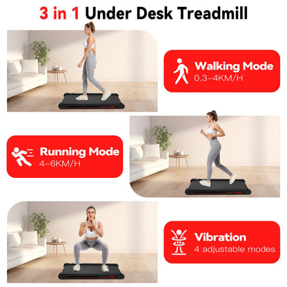 Sperax 3-in-1 Walking Vibration Pad, Laufband für Zuhause, rot-schwarz