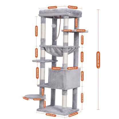 Heybly HCT050W Kratzbaum für grosse Katze - Hellgrau