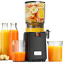 LINKChef Slow Juicer Entsafter - Grosse 130mm Öffnung. Vertikaler, schwarzer Entsafter mit 130mm Einfüllöffnung. Kaltpresst Obst & Gemüse zu Saft.