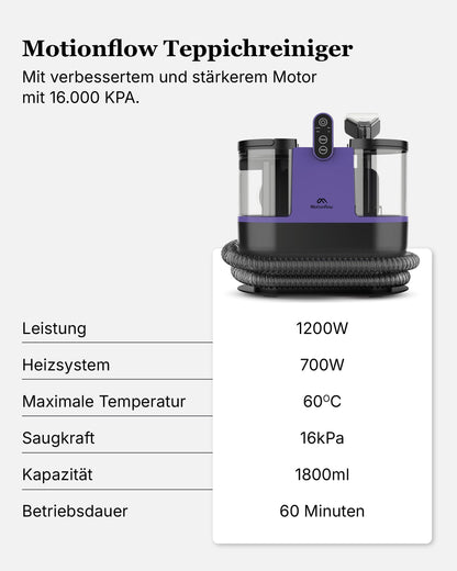 Motionflow Waschsauger Teppichreiniger mit Heizfunktion, 1200W