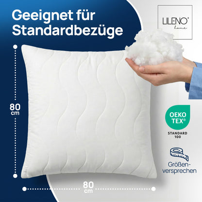 LILENO HOME Allergiker Kopfkissen 80x80 cm 6er Set 95°C waschbar