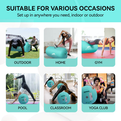 Air Rolle Turnen – aufblasbare Gymnastik Yoga Rolle mit Luftpumpe