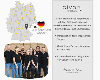 DIVORY PURA Edelstahl-Bratpfanne 28cm – unbeschichtet Induktion