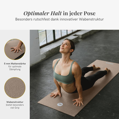 Lotuscrafts Yogamatte Mudra 5 mm, rutschfest, 183 x 60 cm