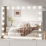 Dripex Hollywood Schminktischspiegel Beleuchtung – 80x60 cm Weiss. Ein weißer 80x60cm Spiegel mit LED-Beleuchtung für präzises Make-up.