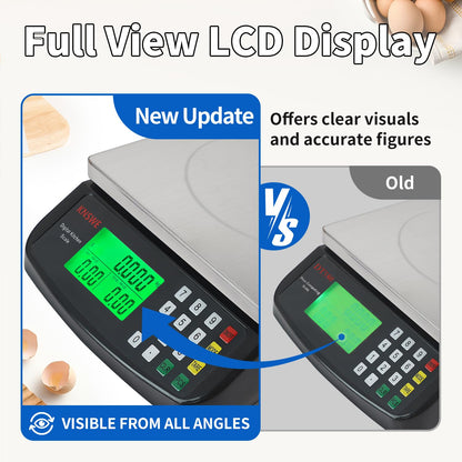 KNSWE Küchenwaage digital 40 kg Edelstahl mit Tara- und Zählfunktion