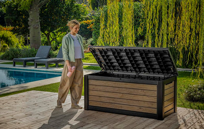 Keter Northwood Auflagenbox 623 L wasserdicht Holzoptik Pinie