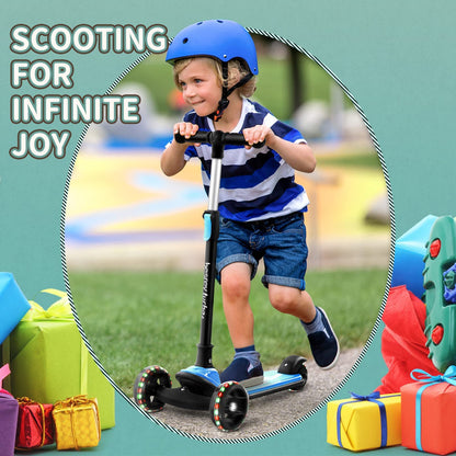 besrey Kinder Dreiradscooter - Faltbar, LED Leuchträder