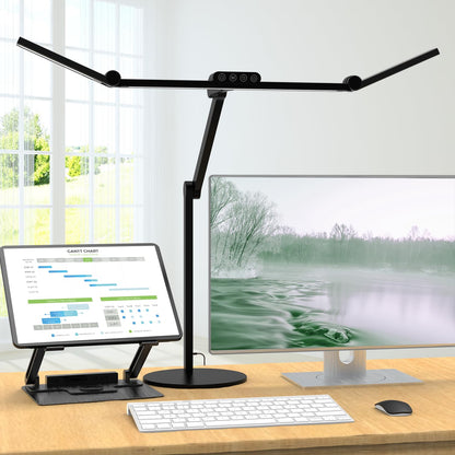 Lumistar Schreibtischlampe LED 1500lm Tageslicht – Dimmbar mit Sockel. Liefert 1500lm dimmbares Tageslicht zum Arbeiten.
