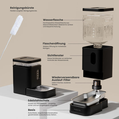 Gardner Pet Automatischer Wasserspender 6,5 L mit Edelstahlschüssel