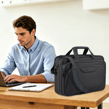 KROSER Laptoptasche 18 Zoll, erweiterbar, wasserabweisend
