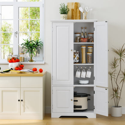 FOREHILL Mehrzweckschrank Hochschrank weiss mit 4 Türen