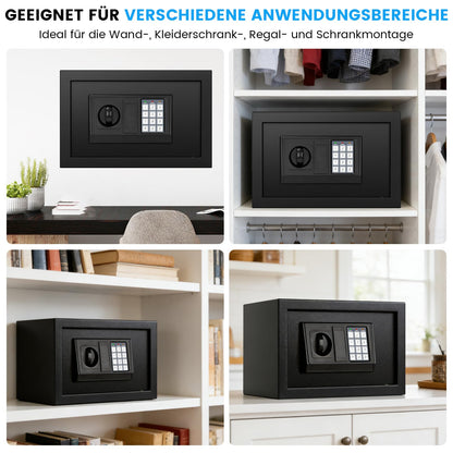 Sanfnz Tresor 15L, digitaler Möbeltresor mit Zahlencode und Schlüssel