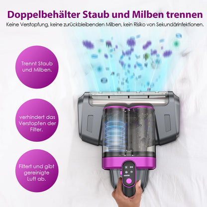 Linkifly MT1 Milbensauger für Matratzen, 18 kPa, UV-C Licht, USB-C