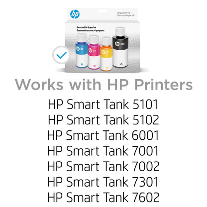 HP 32XL Schwarz & 31 Farbset Tintenflaschen – Multipack