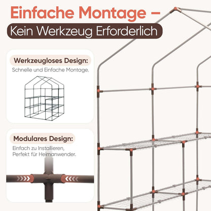Sekey Foliengewächshaus 200x145x145 cm Balkon – Weiss