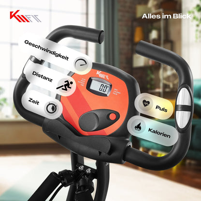 KM Fit 2in1 Hometrainer klappbar mit LCD-Display