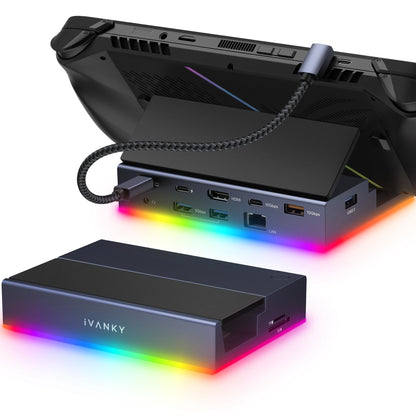 iVANKY 14-in-1 Docking Station – Faltbar für Gaming Handhelds: Schwarzes Dock zur Anschlusserweiterung für Monitor/Peripherie.
