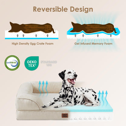 EHEYCIGA Orthopädisches Hundebett Grosse Hunde Beige - 112x81cm