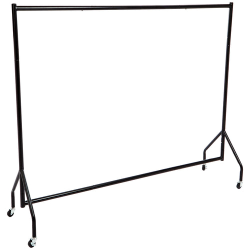 Amazon Basics Kleiderständer GAR-6FT, 1,82 x 1,52 m, Schwarz – Stahlrahmen mit vier Lenkrollen