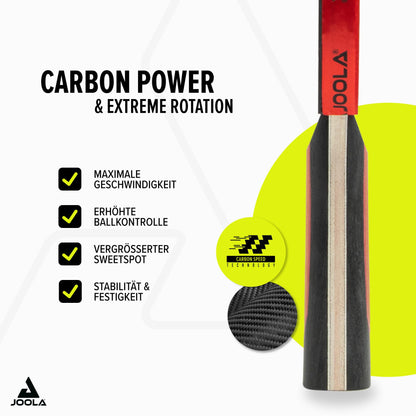 JOOLA RED Carbon Tischtennisschläger mit Magnetbox