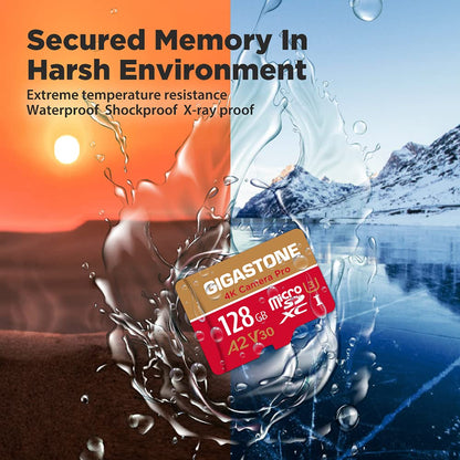 Gigastone microSD Speicherkarte 128GB, 4K, 100/50 MB/s, V30