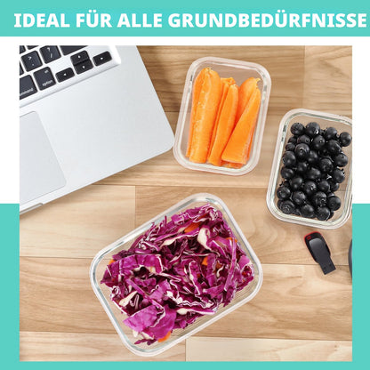 Skroam Glas-Frischhaltedosen Set, 10-teilig, 1040/370 ml, luftdicht